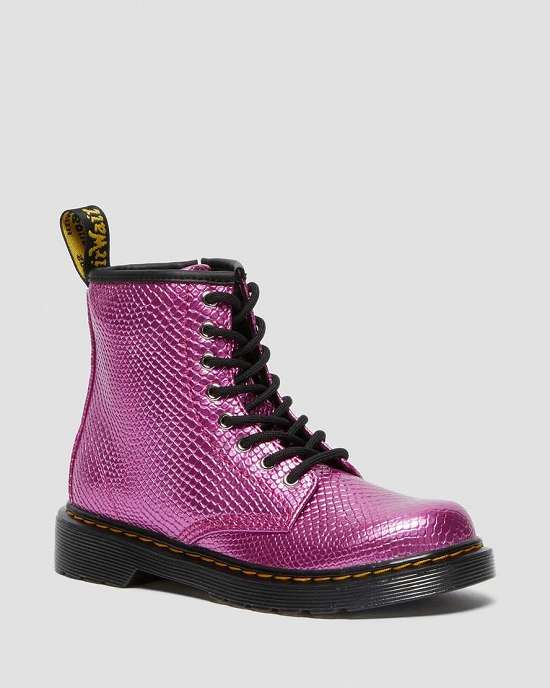 Botines Dr. Martens 1460 Reptile Emboss Niña Morados MX-36891